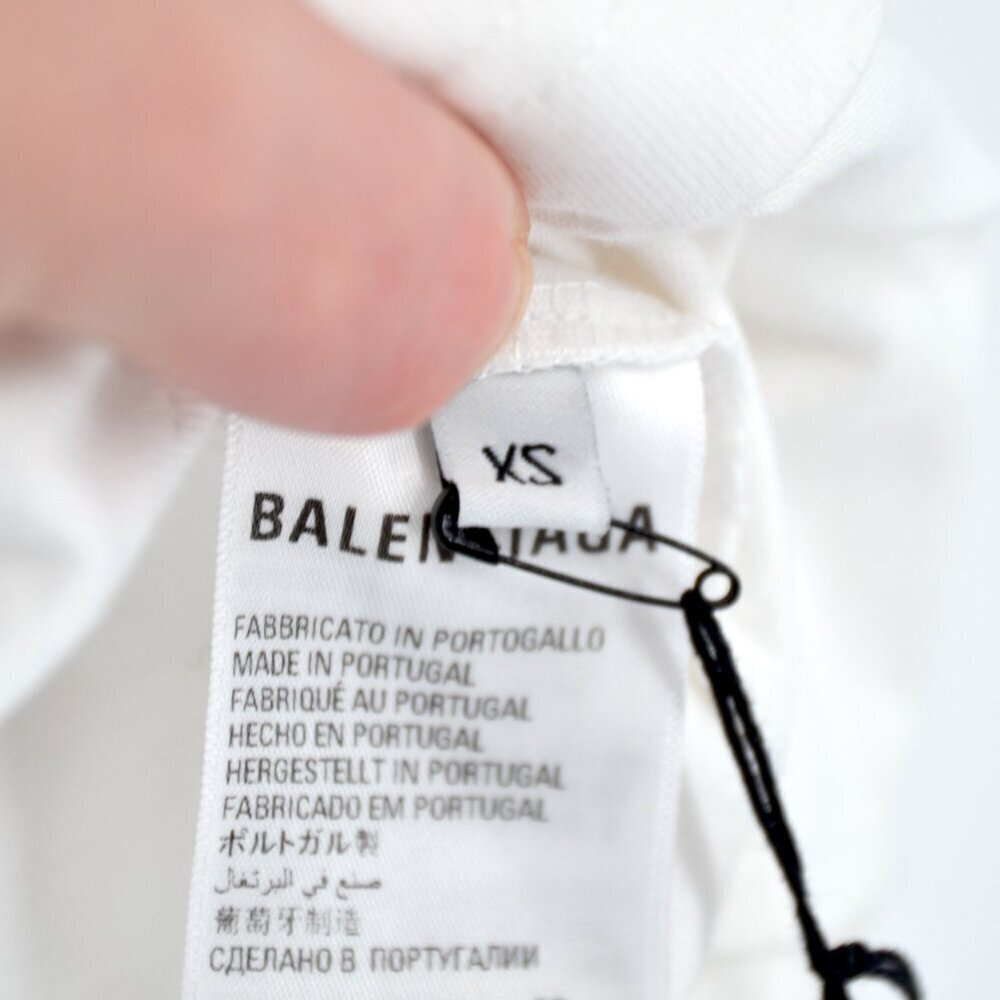 NEW Balenciaga Fashion Institute Cotton T-Shirt Logo White Graphic Print Size XS - Picture 8 of 11